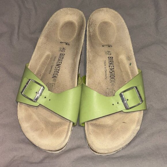 Women's Birkenstock Sandal Green strap Size 40 - Picture 1 of 5